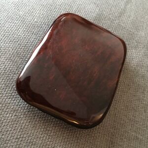 Vintage Redwood Burl Rectangle Handmade‎ Lacquered Wood Belt Buckle